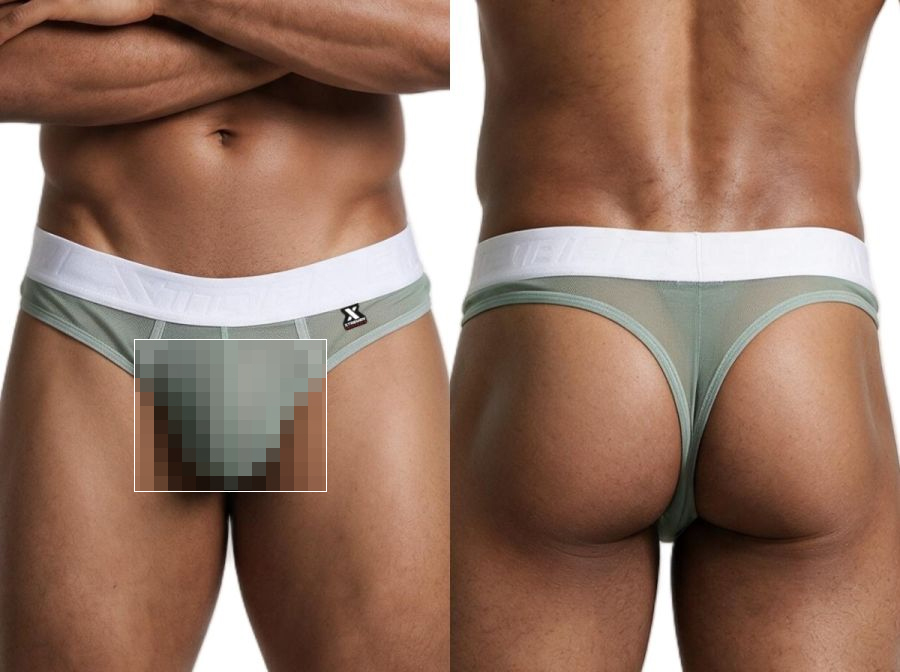 [Xtremen] Microfiber Mesh Thongs Green (91278)