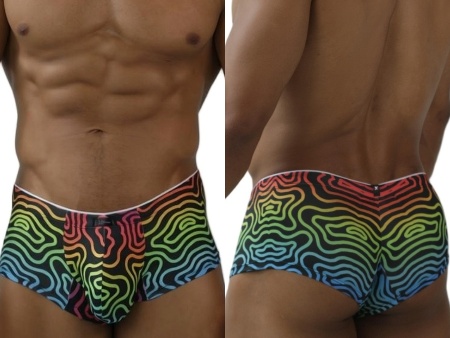 [Xtremen] Rainbow Printed Microfiber Briefs Labyrinth (91283)